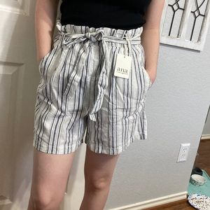High-waisted paperbag shorts